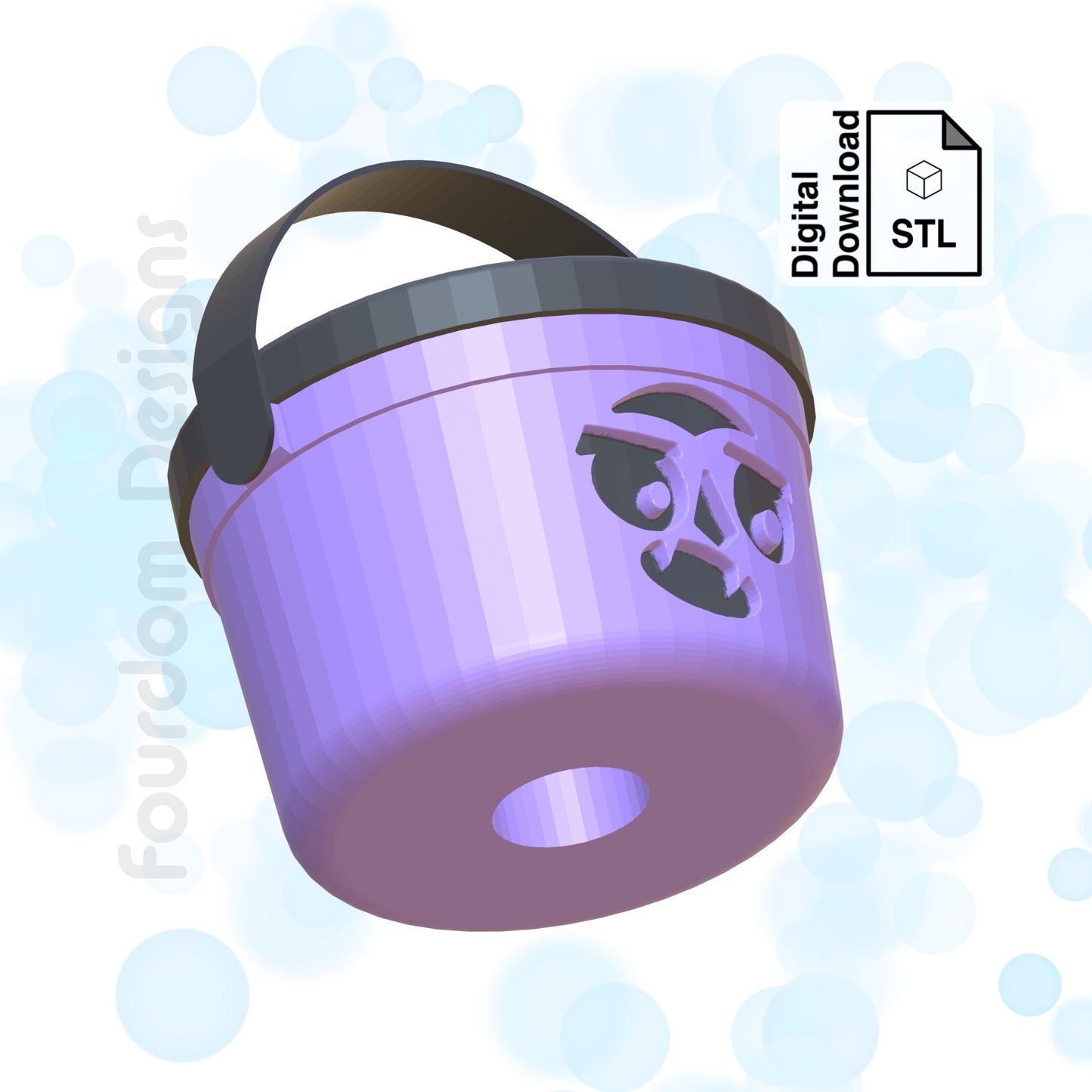 Dracula Bucket Straw Topper STL File for 3D Printing - Digital Download