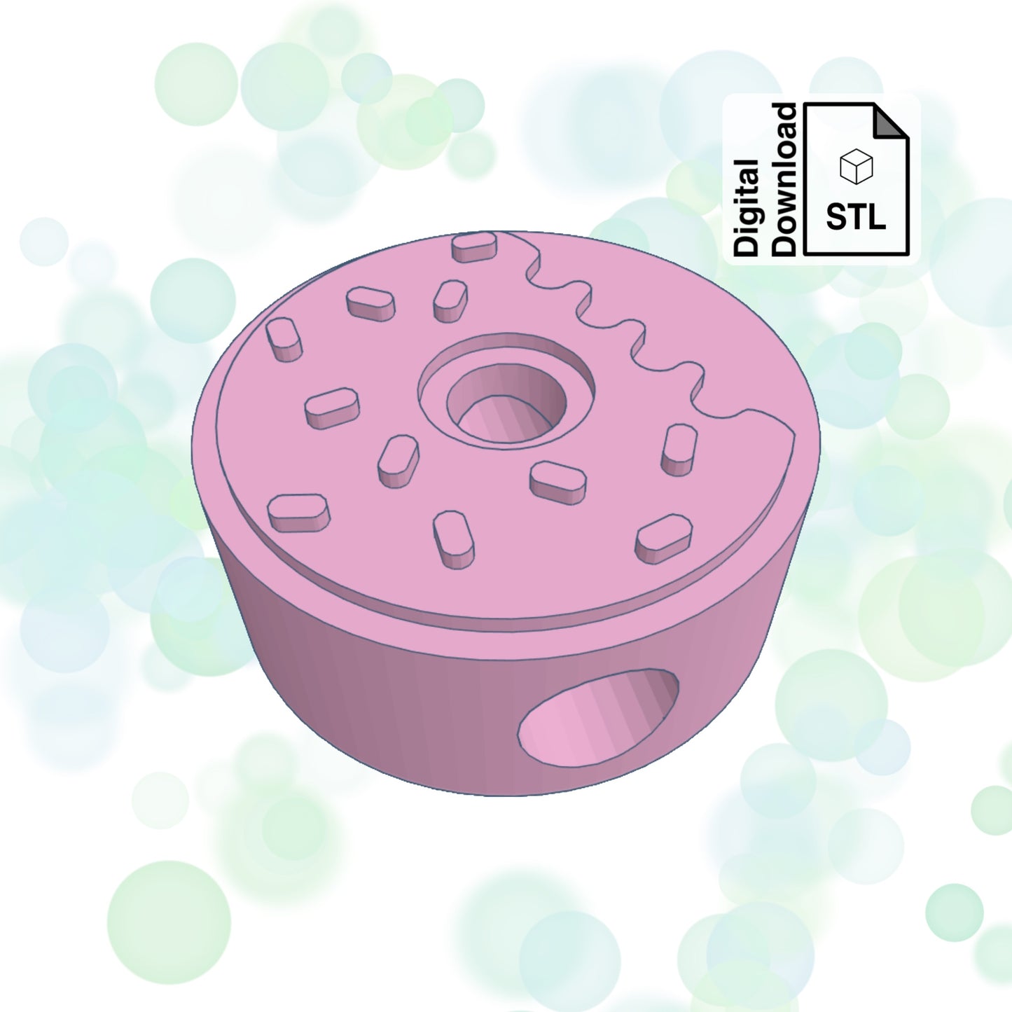 Donut Straw Topper STL File for 3D Printing - Digital Download