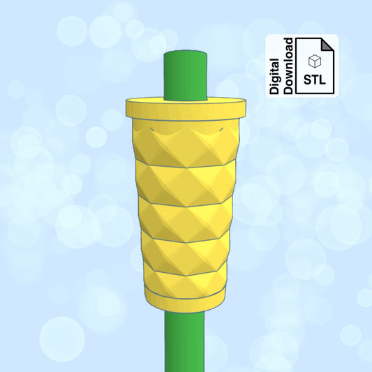 Pineapple Tumbler Straw Topper Straw Buddy STL File for 3D Printing - Digital Download