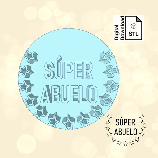 Super Abuelo Cookie Imprint Digital Download STL File for Cookie Cutter Fondant Cutter Clay Cutter 3D Model for 3D Printing