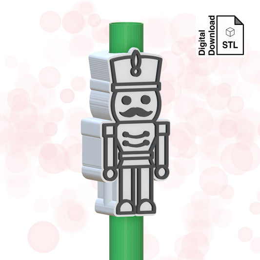 Nutcracker Straw Topper STL File for 3D Printing - Digital Download