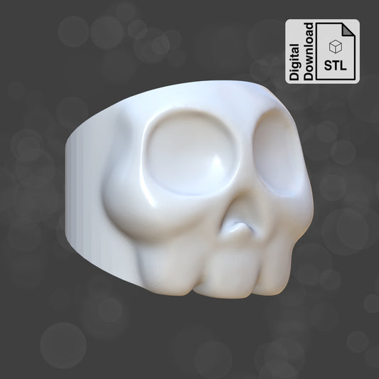Skull Ring STL File for 3D Printing - Digital Download