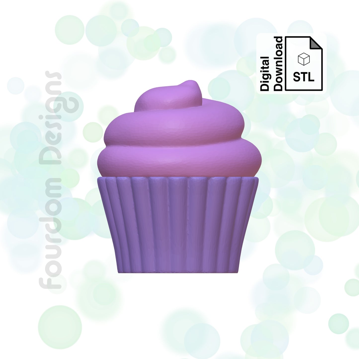 Cupcake Keychain with Removable Screw Top Pill Box Hex STL File for 3D Printing - Digital Download