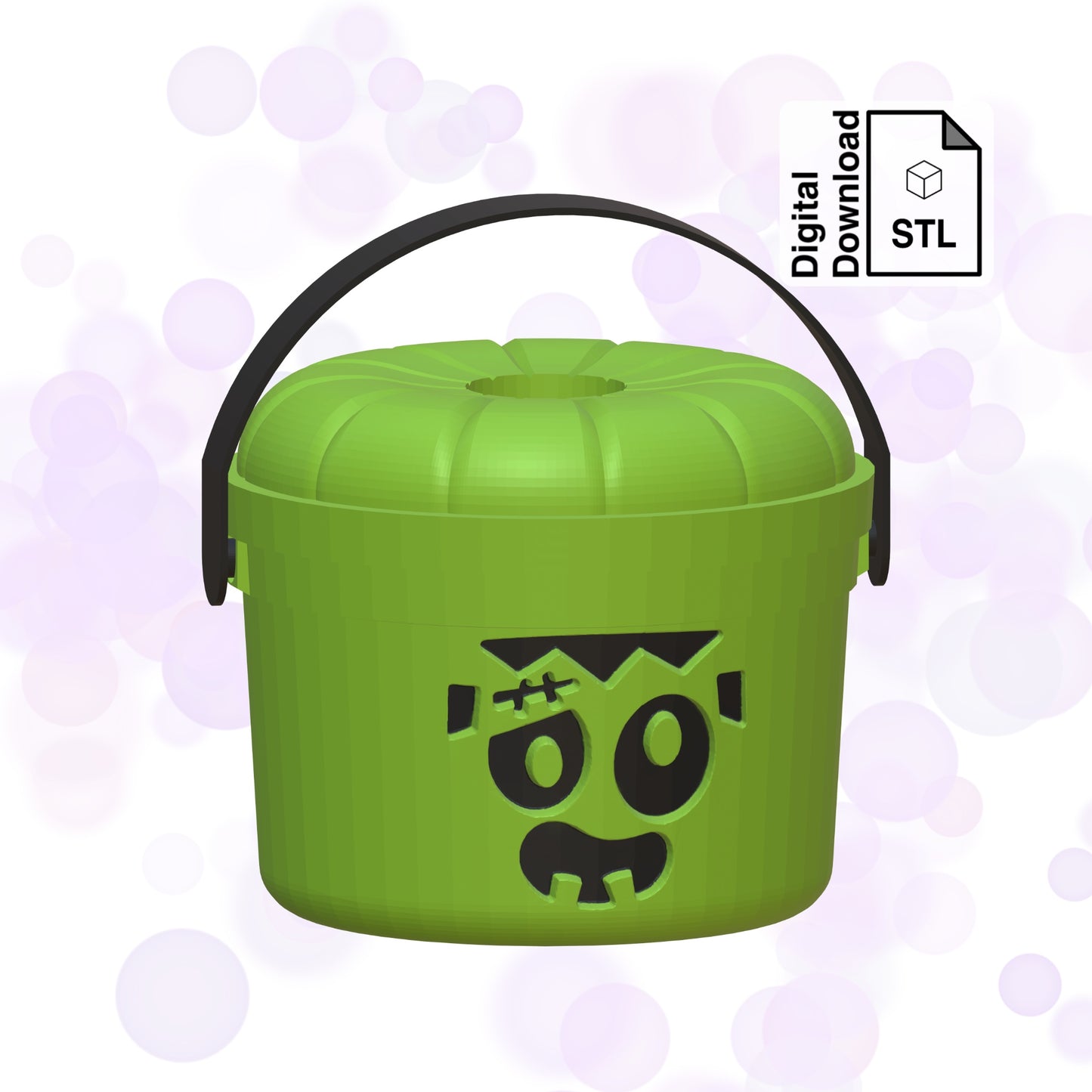 Frankenstein Bucket Straw Topper STL File for 3D Printing - Digital Download