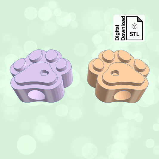 Dog Paw Straw Topper STL File for 3D Printing - Digital Download