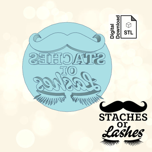 Staches Or Lashes Cookie Imprint Digital Download STL File for Cookie Cutter Fondant Cutter Clay Cutter 3D Model for 3D Printing