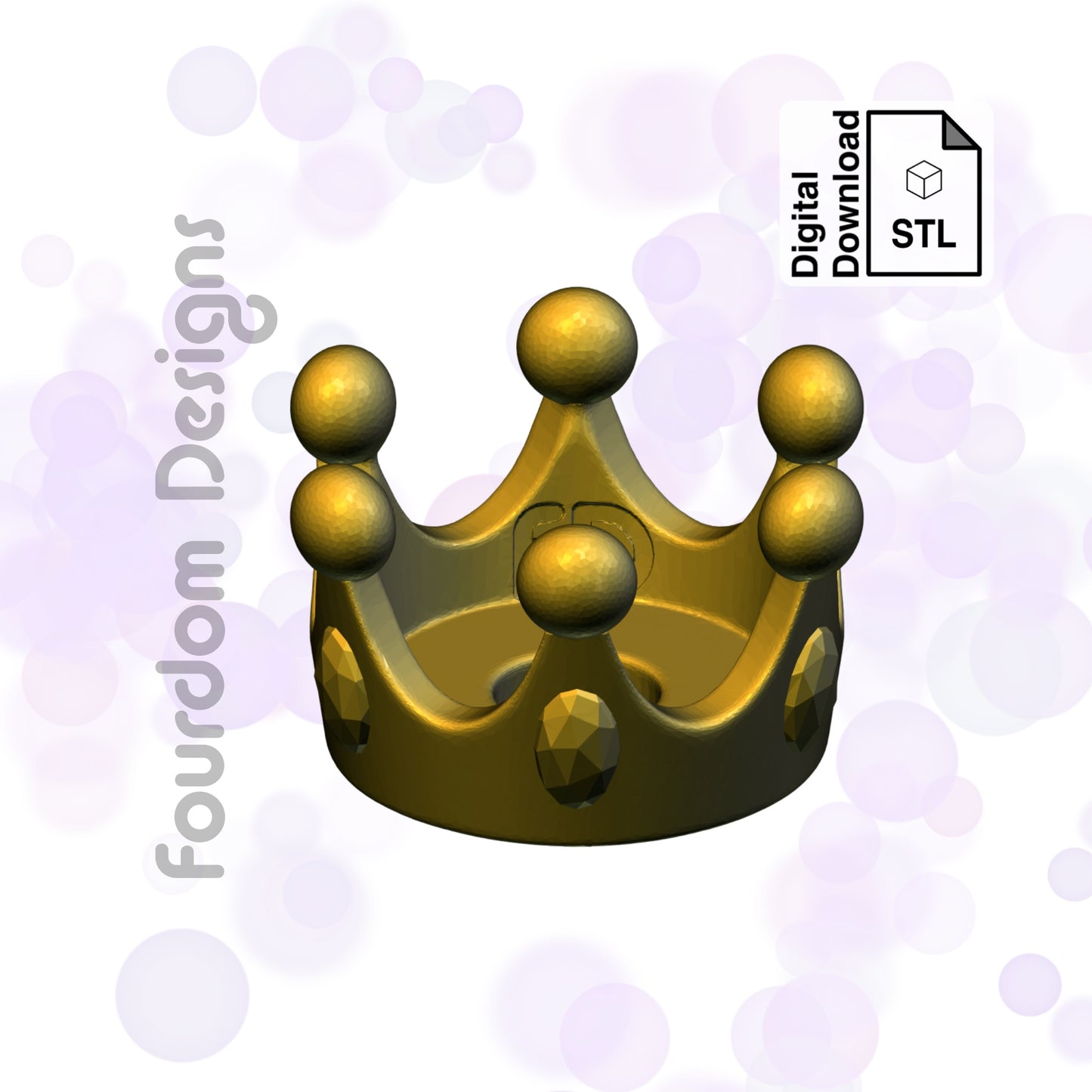 Crown Straw Topper STL File for 3D Printing - Digital Download
