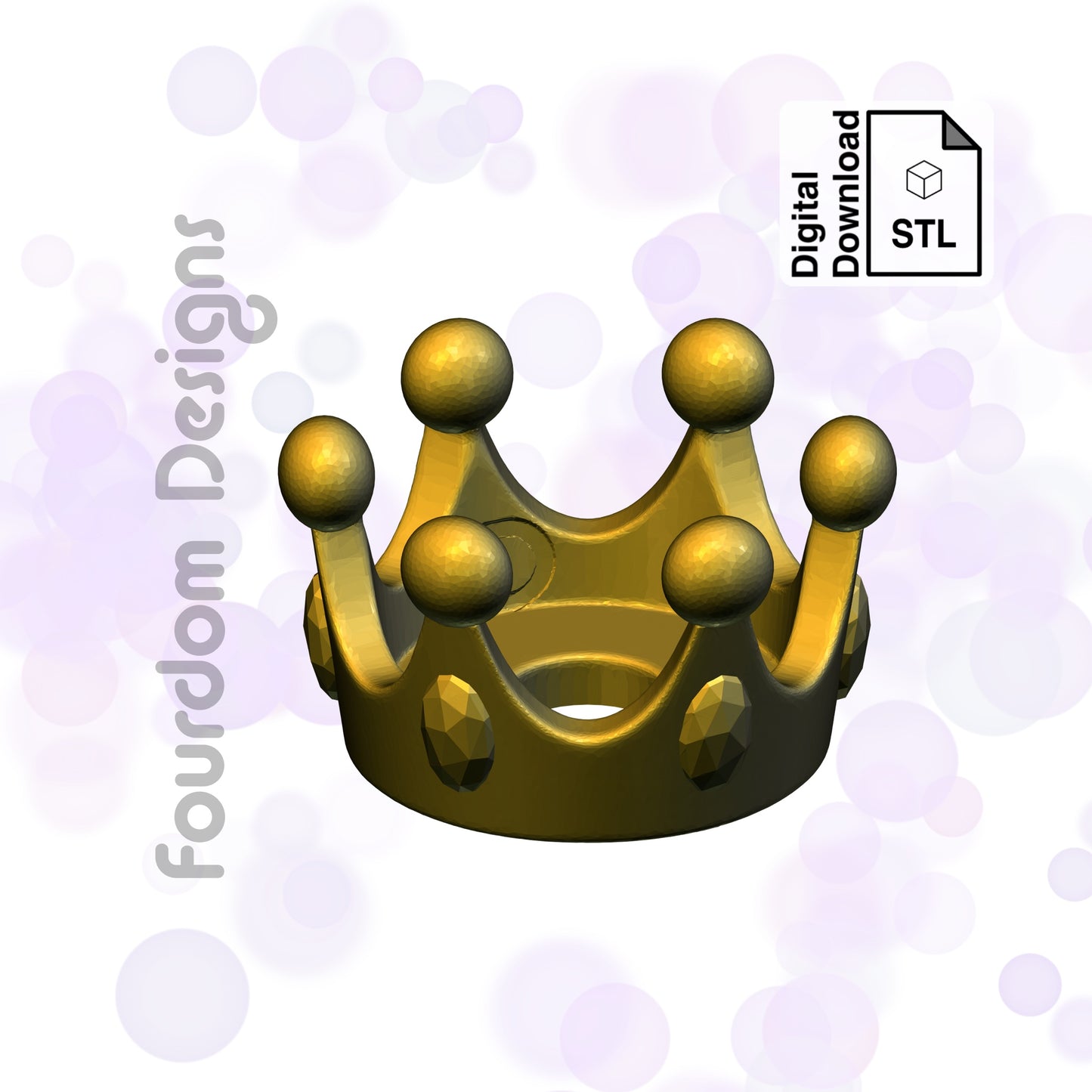 Crown Straw Topper STL File for 3D Printing - Digital Download