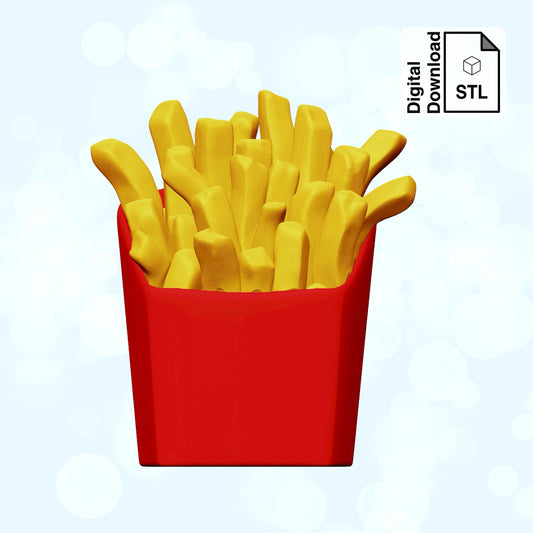 Fries Keychain STL File for 3D Printing - Digital Download