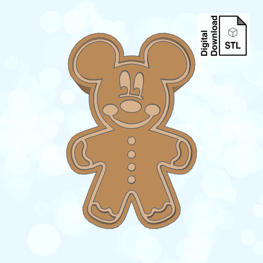 Gingerbread Mouse Straw Topper STL File for 3D Printing - Digital Download