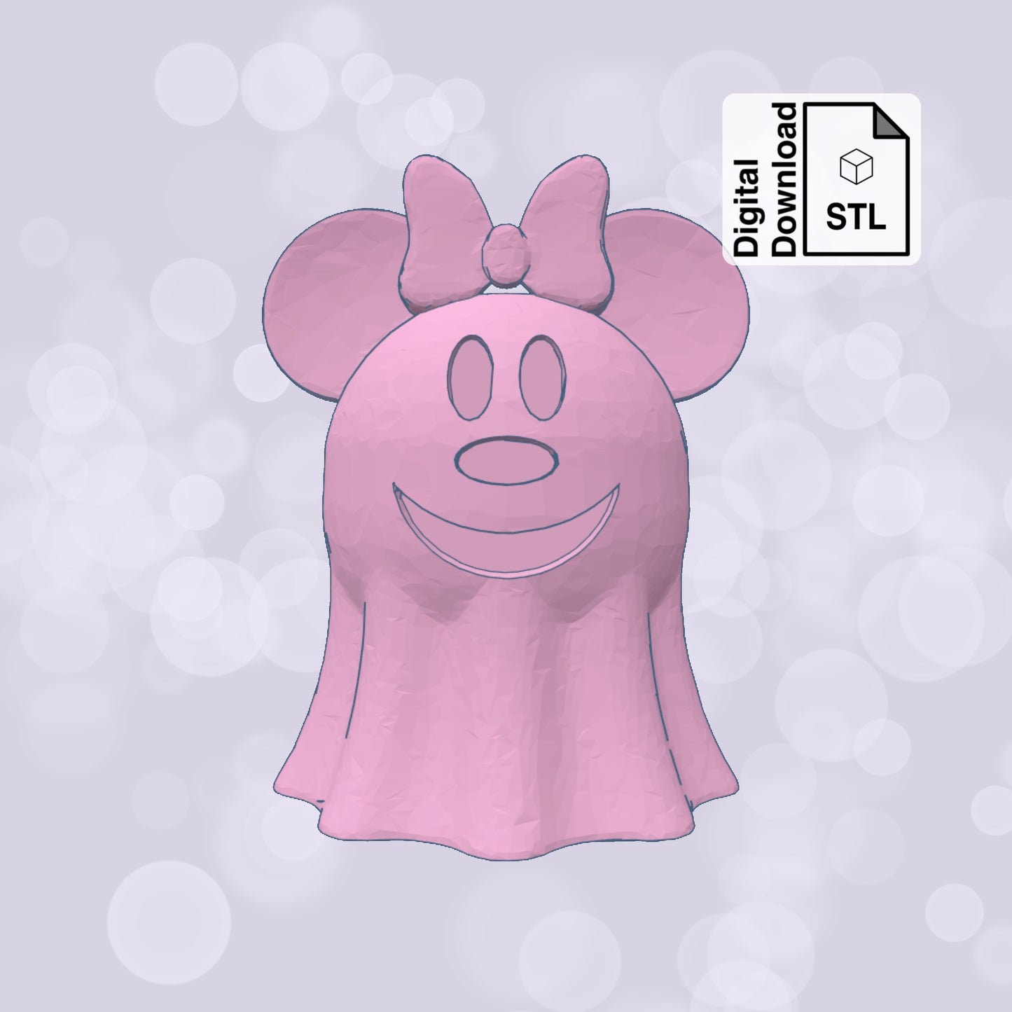 Girl Happy Haunt Ghost Straw Topper Straw Buddy STL File for 3D Printing - Digital Download