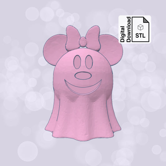 Girl Happy Haunt Ghost Straw Topper Straw Buddy STL File for 3D Printing - Digital Download