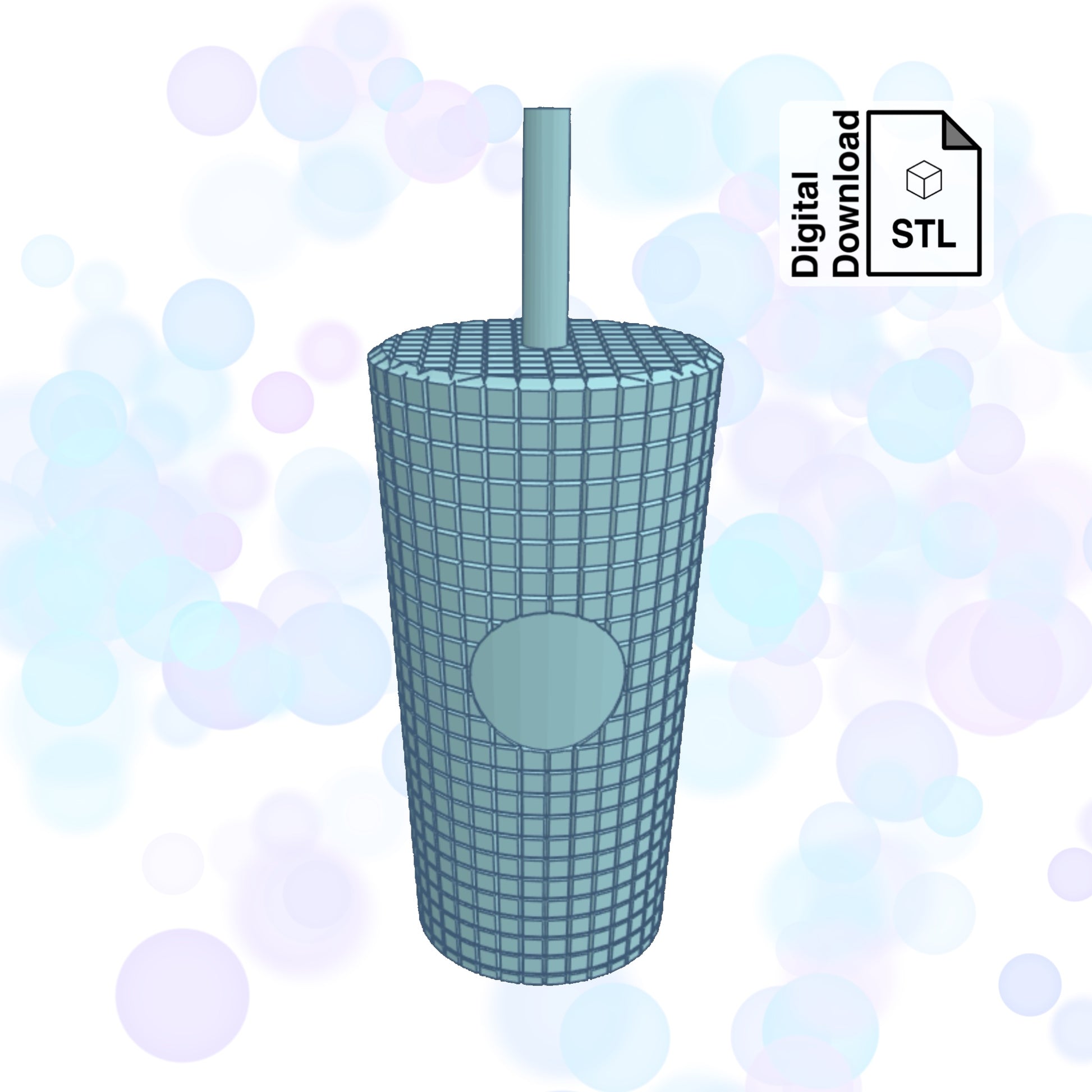 Grid Tumbler Keychain STL File for 3D Printing - Digital Download ...