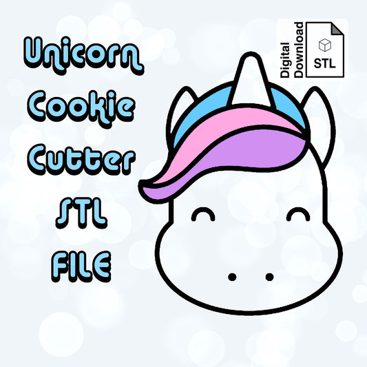 Unicorn Digital Download STL File for Cookie Cutter Fondant Cutter Clay Cutter 3D Model for 3D Printing