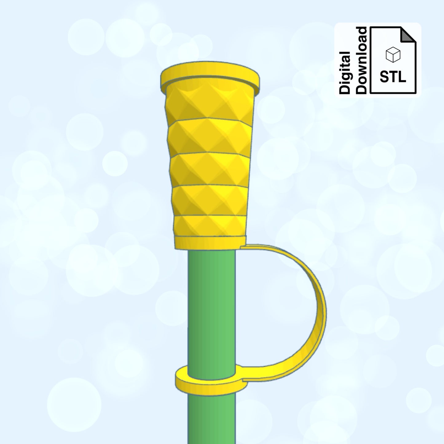 Pineapple Tumbler Straw Cap STL File for 3D Printing - Digital Download