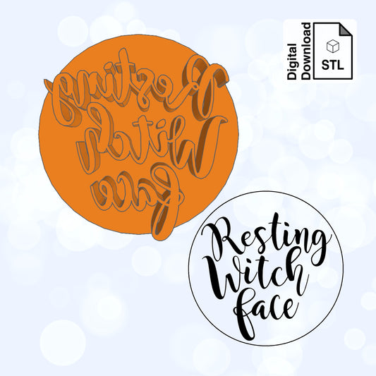 Resting Witch Face Imprint Digital Download STL File for Cookie Cutter Fondant Cutter Clay Cutter 3D Model for 3D Printing