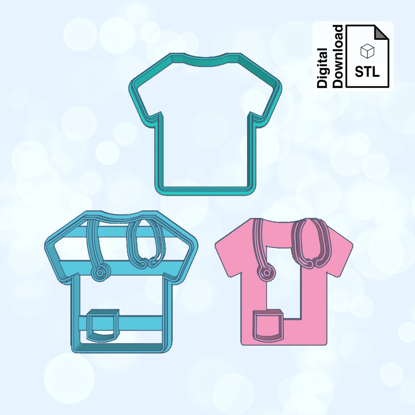 Scrubs STL Digital Download for Cookie Cutter