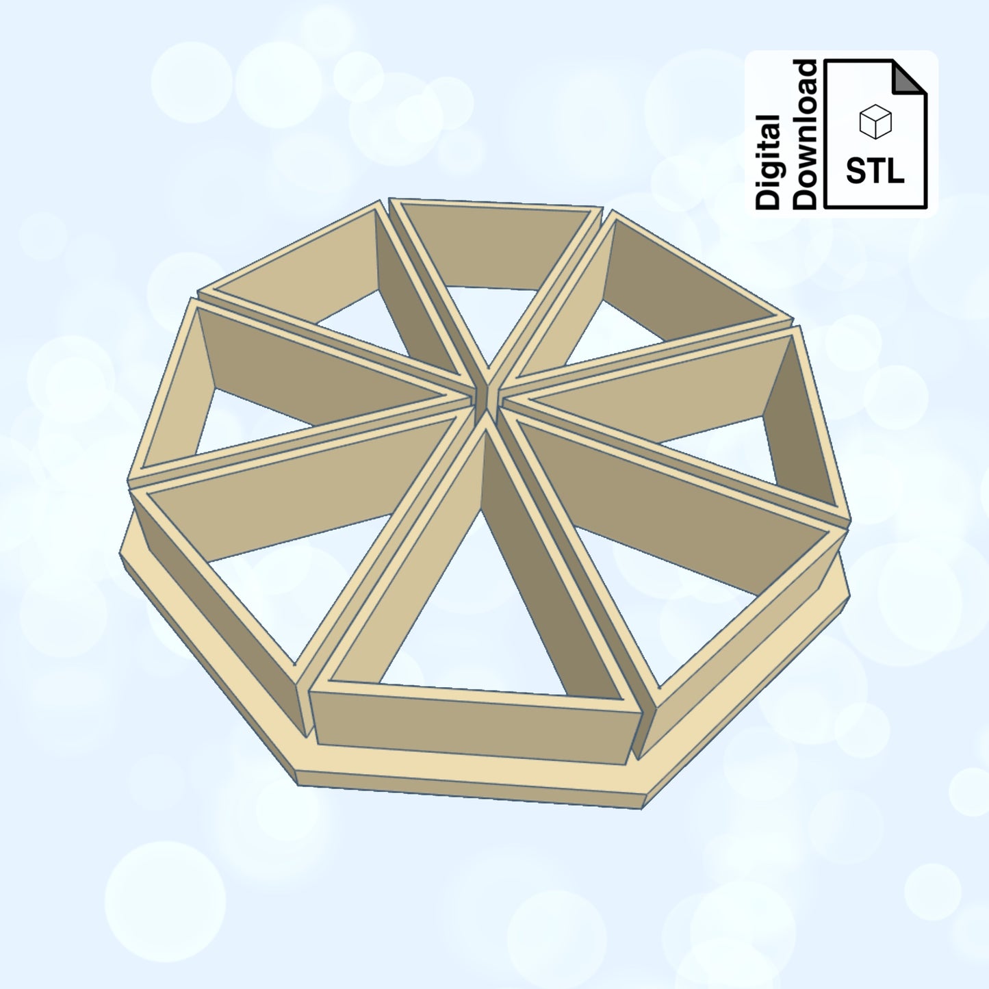 Triangle Fondant Cutter Digital Download STL File for Cookie Cutter Fondant Cutter Clay Cutter 3D Model for 3D Printing