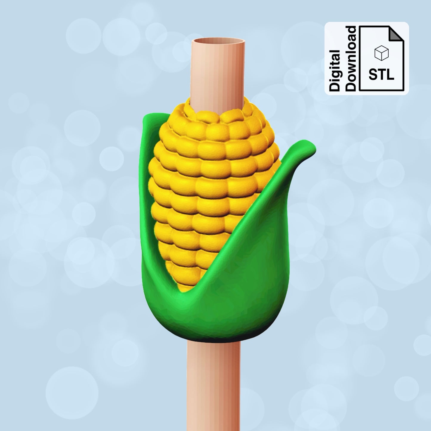 Corn Straw Topper STL File for 3D Printing - Digital Download