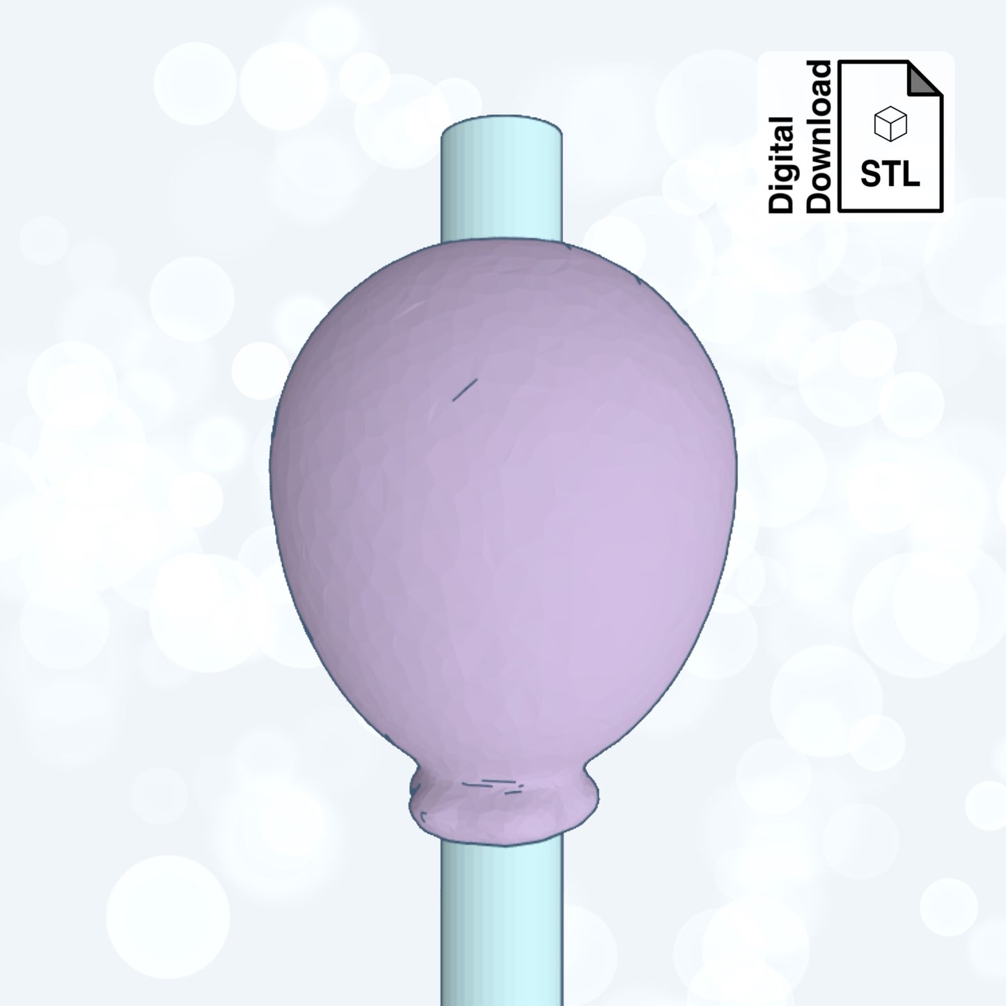 Balloon Straw Topper Straw Buddy STL File for 3D Printing - Digital Download