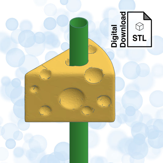 Cheese Straw Topper Straw Buddy STL File for 3D Printing - Digital Download