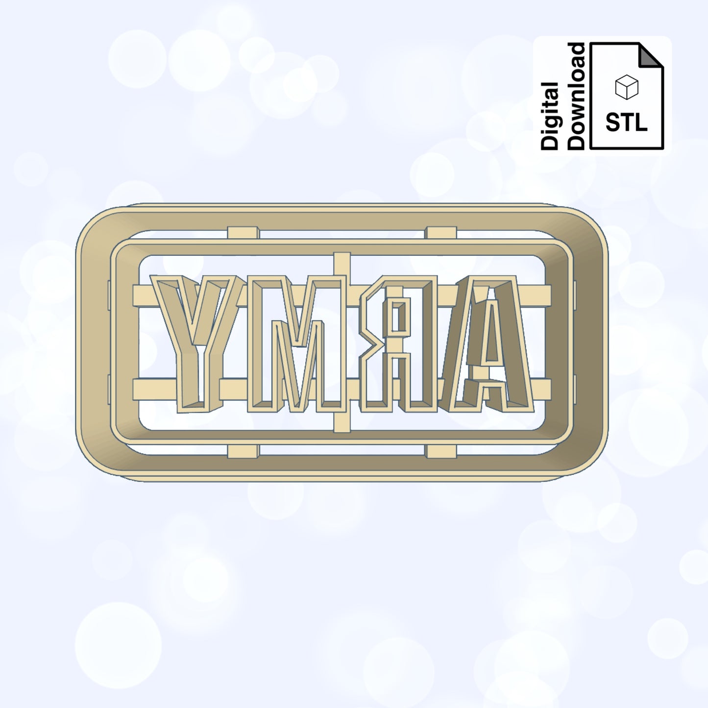 Army Instant Download STL File for Cookie Cutter Fondant Cutter Clay Cutter 3D Model for 3D Printing