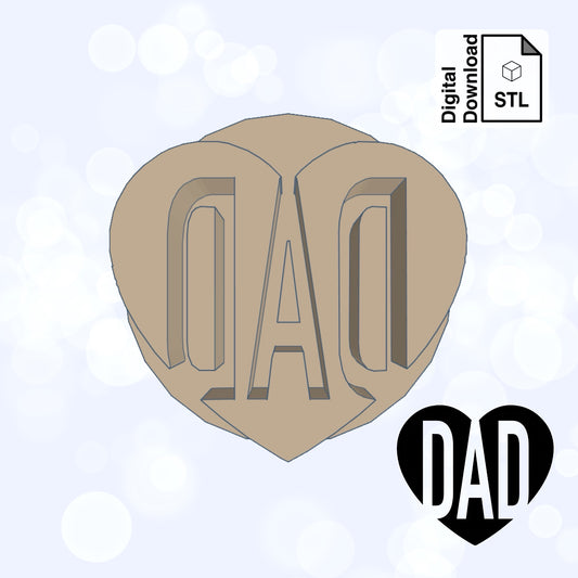 DAD Cookie Imprint Digital Download STL File for Cookie Cutter Fondant Cutter Clay Cutter 3D Model for 3D Printing
