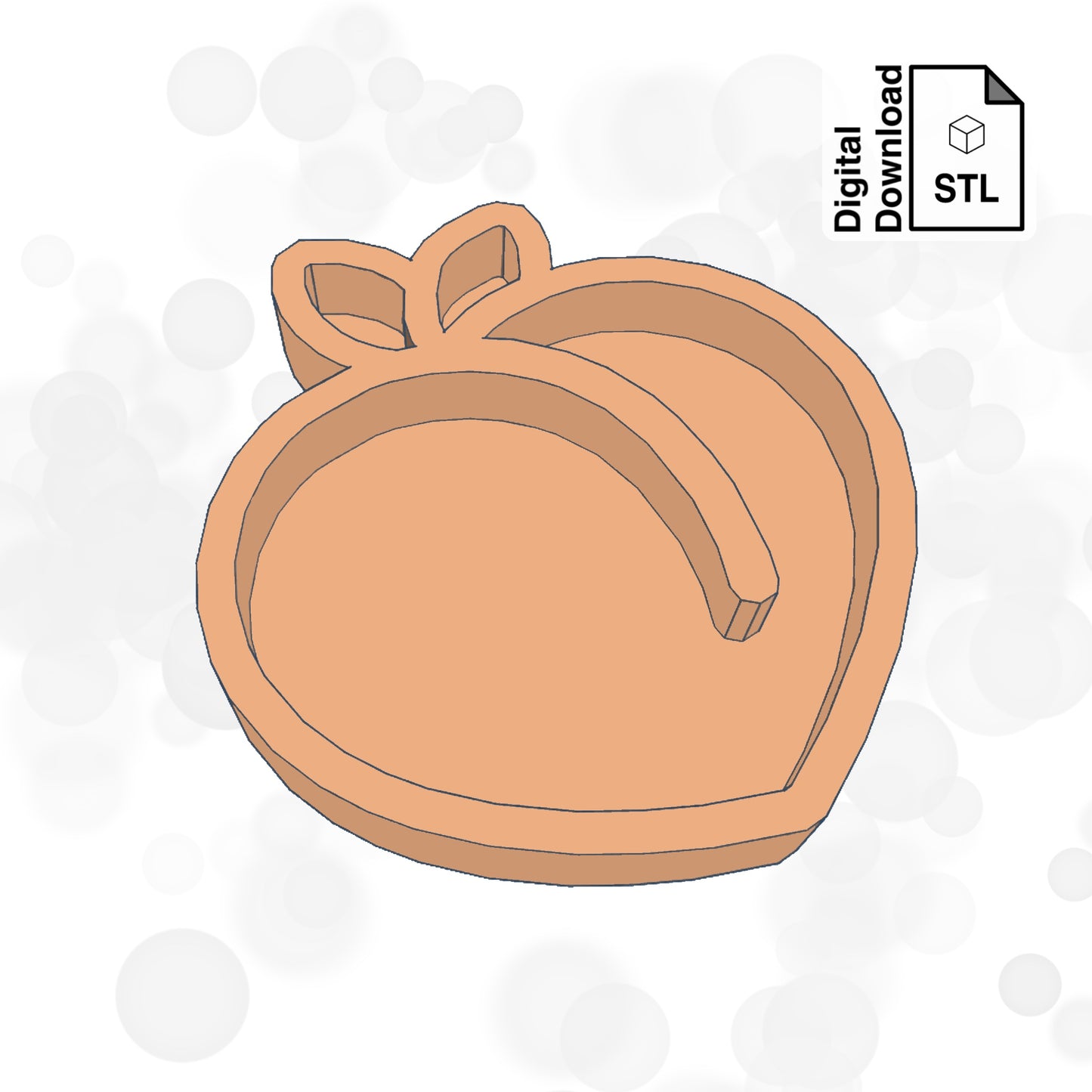 Peach Shaker STL File for 3D Printing for Resin Shaker Mold - Digital Download