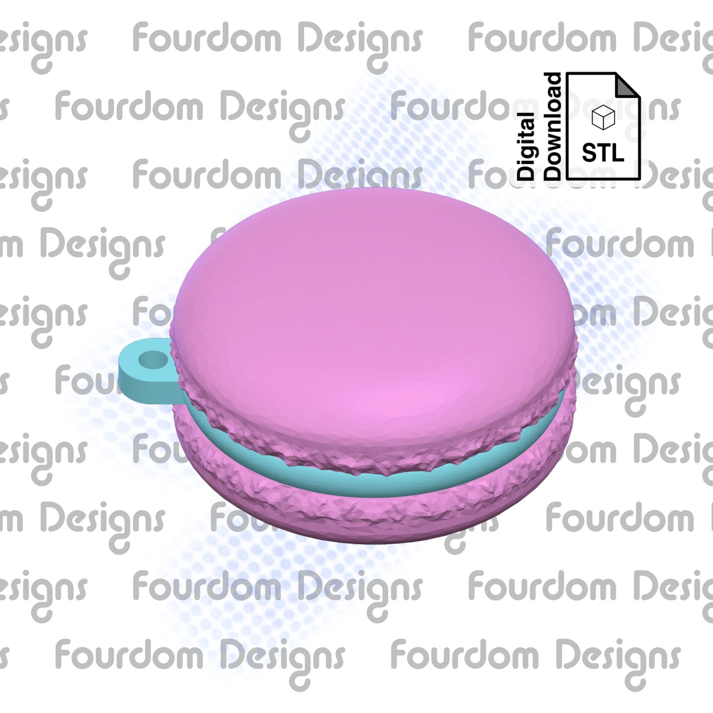 Macaron Keychain with Removable Screw Top Pill Box Hex STL File for 3D Printing - Digital Download