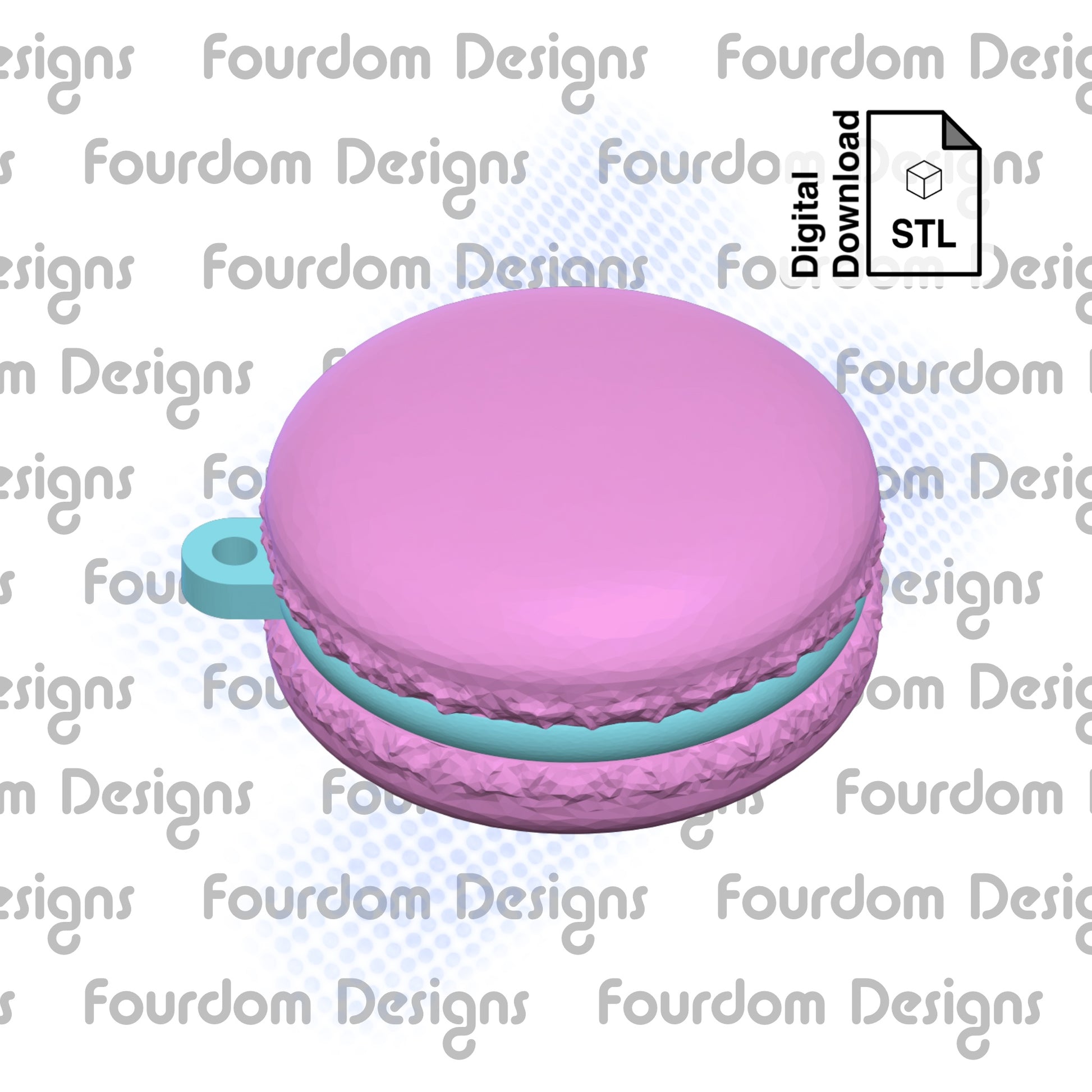 Macaron Keychain with Removable Screw Top Pill Box Hex STL File for 3D ...