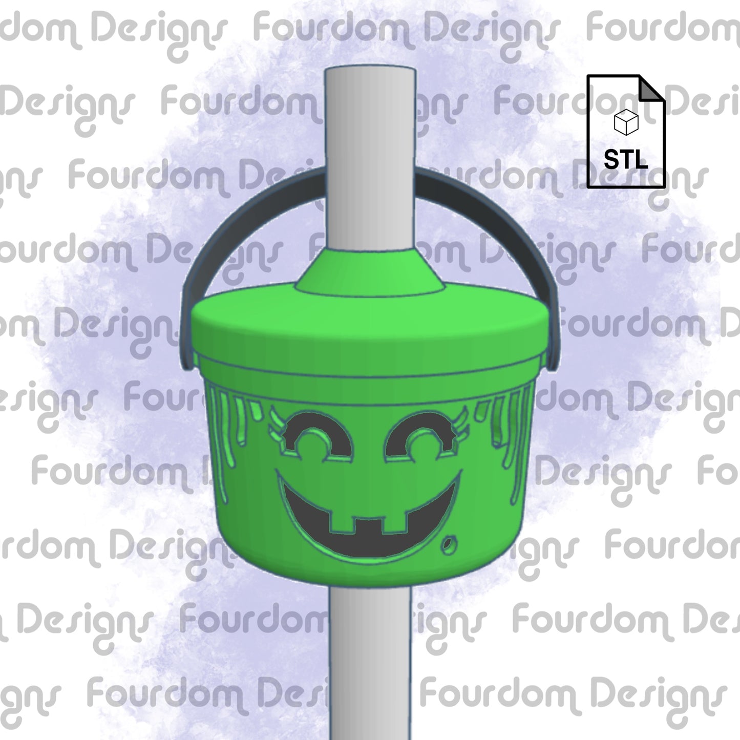 Bucket Witch Straw Topper STL File for 3D Printing - Digital Download