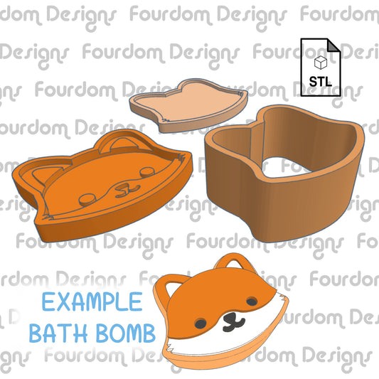 Fox Bath Bomb STL File for 3D Printing - Digital Download