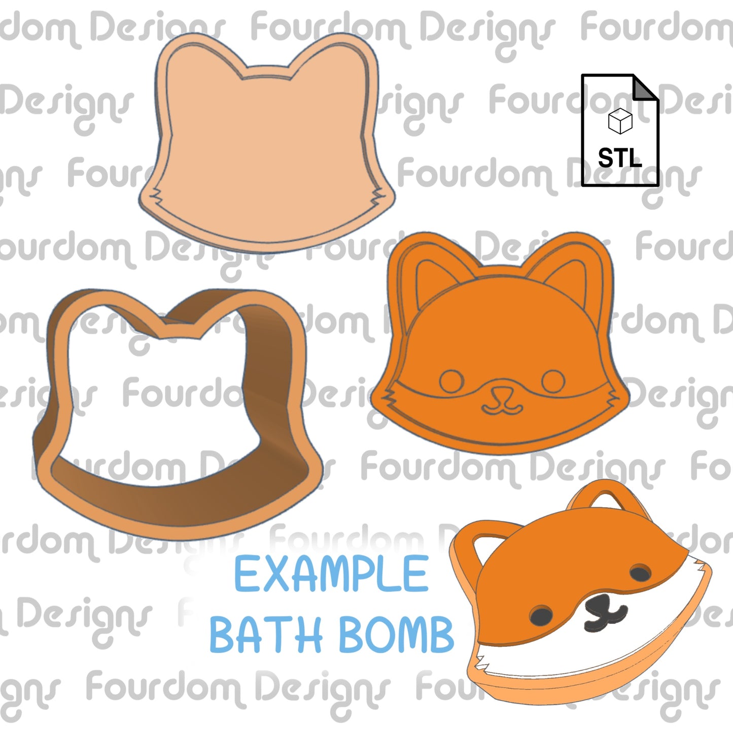 Fox Bath Bomb STL File for 3D Printing - Digital Download