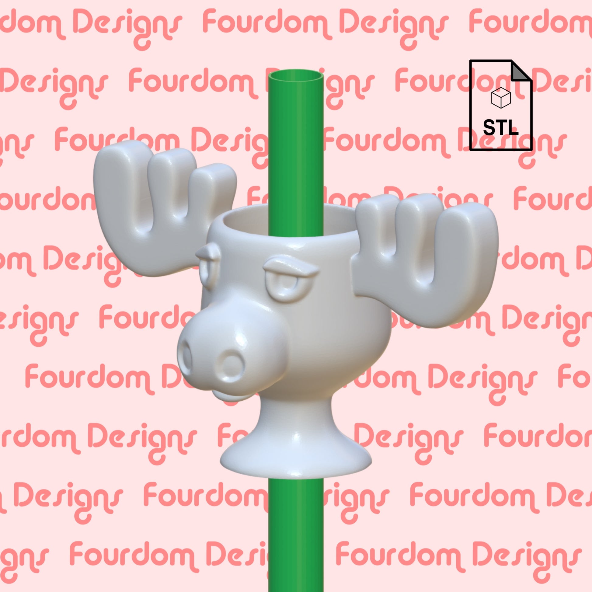 Strawberry Straw Topper STL File for 3D Printing 