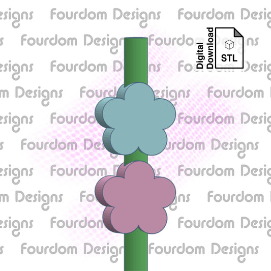Flower Straw Topper STL File for 3D Printing - Digital Download