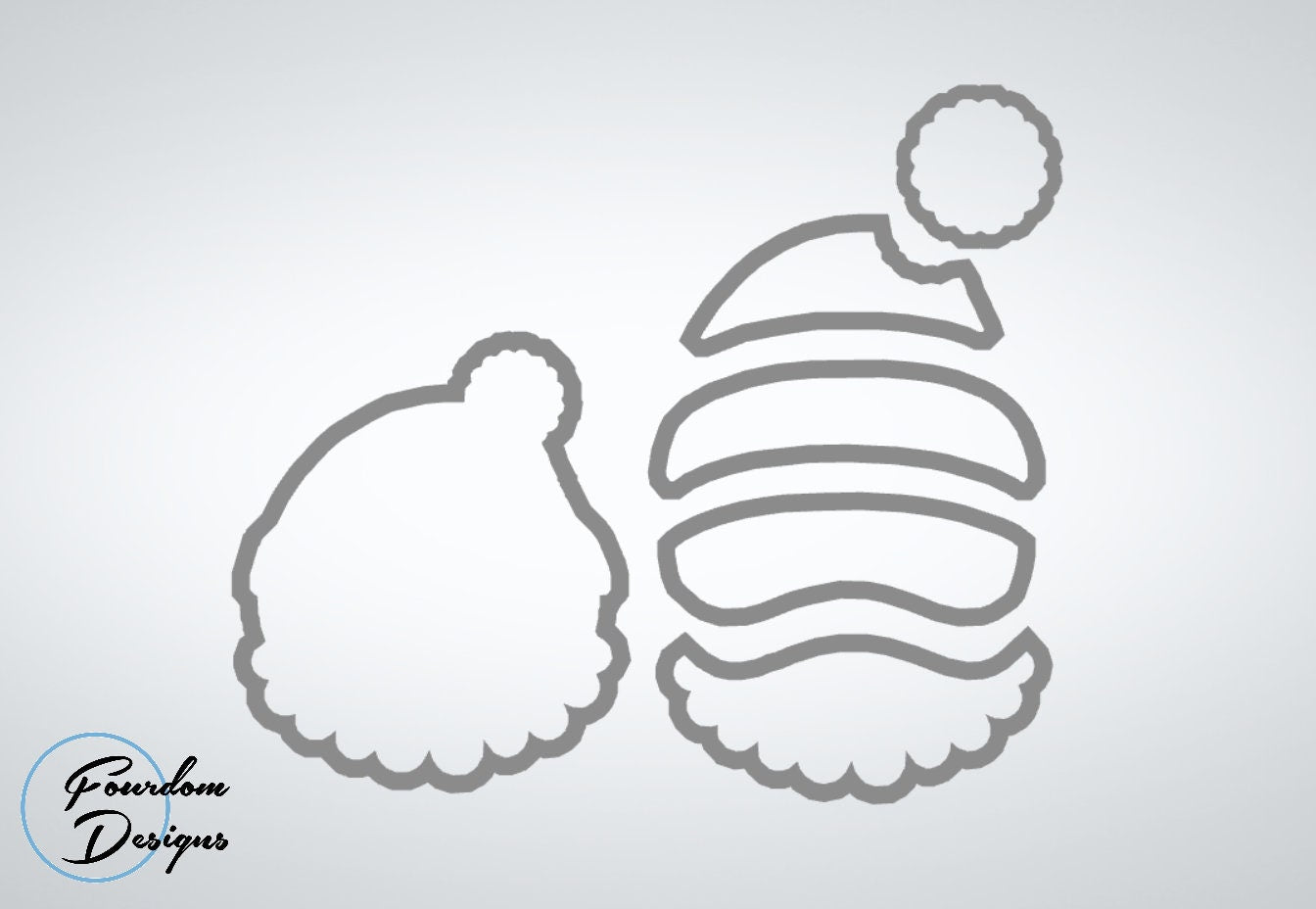 Santa Claus STL file for Cookie Cutter and Fondant Cutter - STL Digital Download for 3D Printing