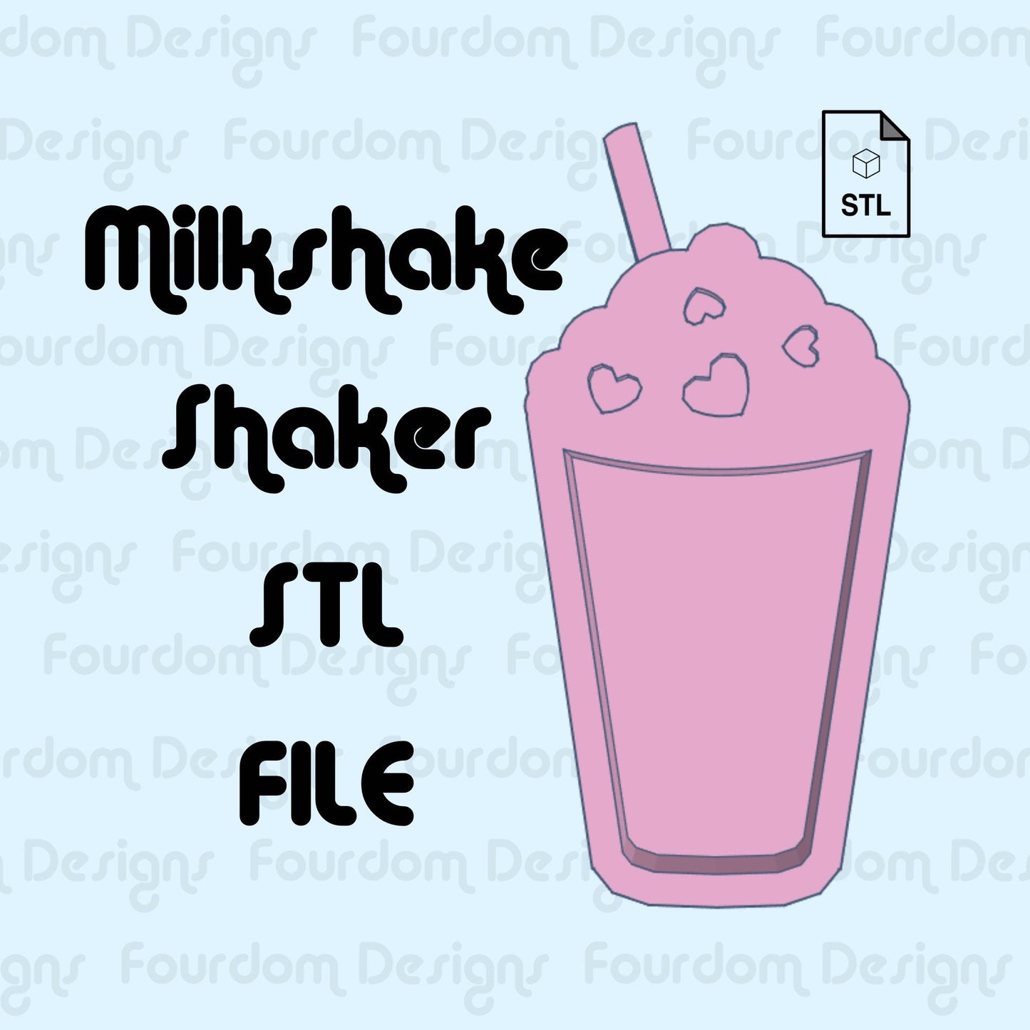 Milkshake Shaker STL File for 3D Printing for Resin Shaker Mold - Digital Download