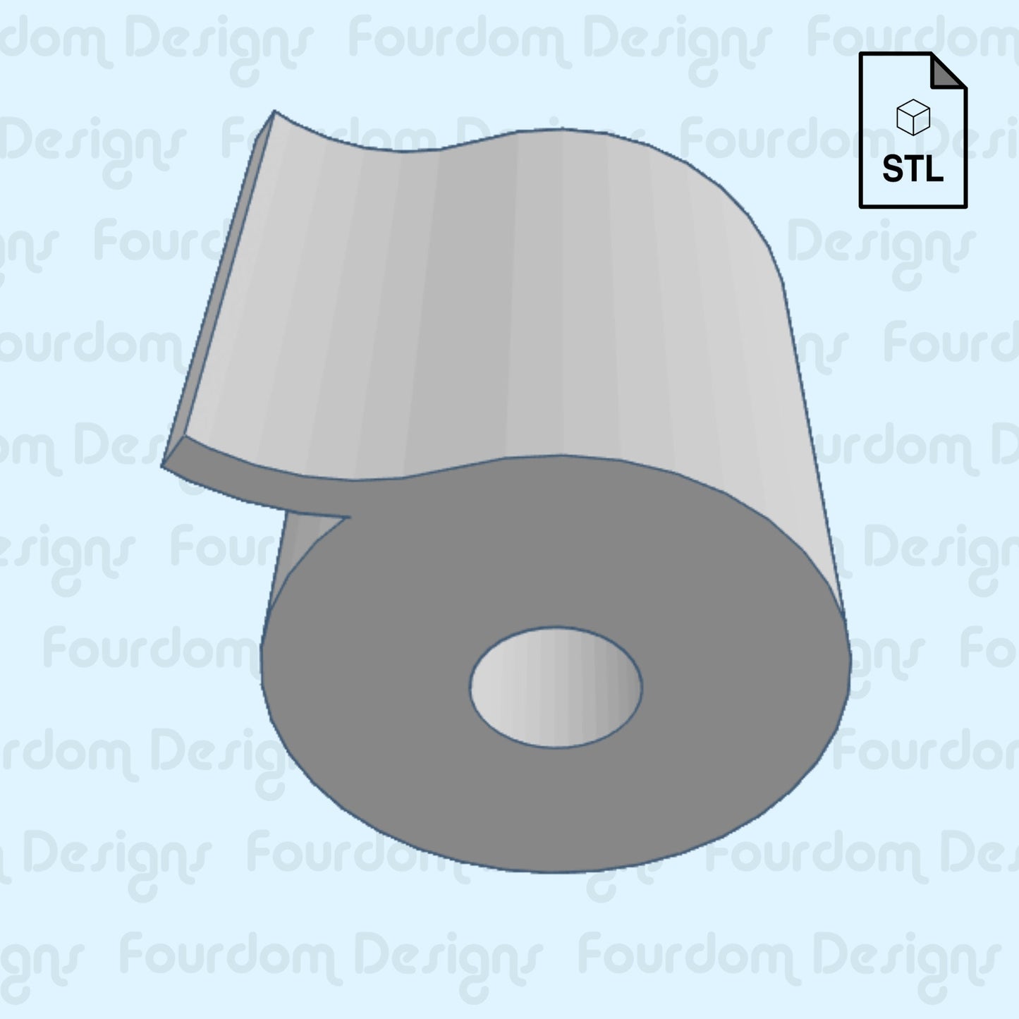 Toilet Paper Straw Topper STL File for 3D Printing - Digital Download