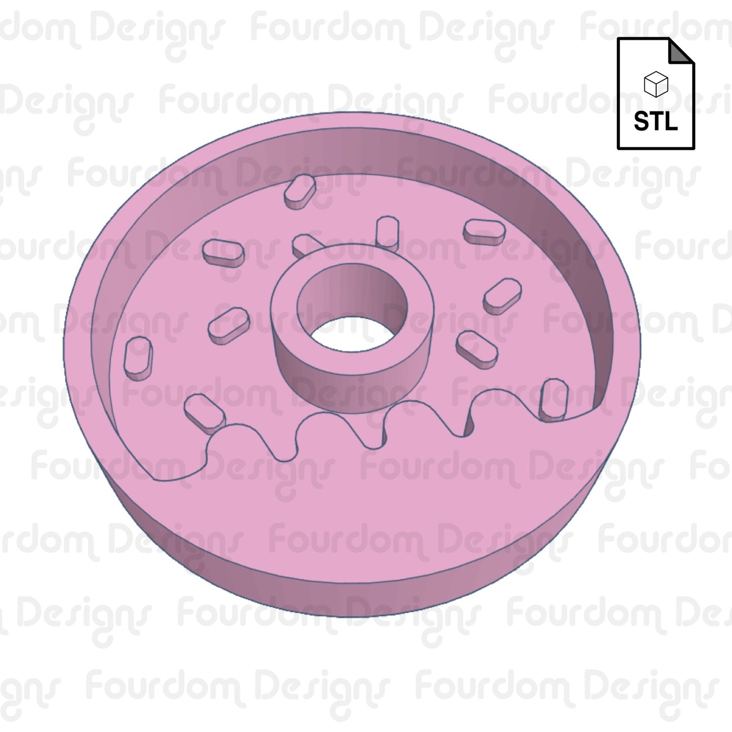Doughnut Shaker and Resin STL File for 3D Printing for Resin Mold - Digital Download