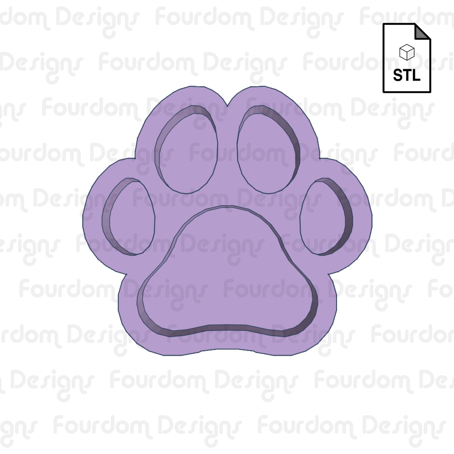 Dog Paw Shaker STL File for 3D Printing for Resin Shaker Mold - Digital Download