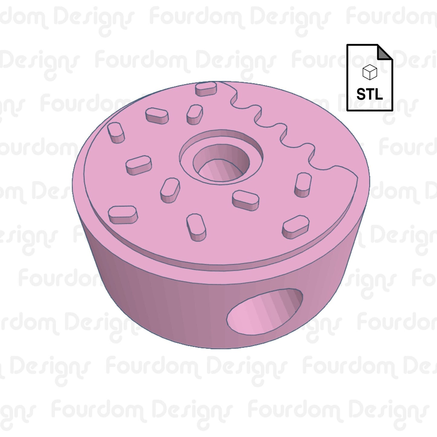 Donut Straw Topper STL File for 3D Printing - Digital Download