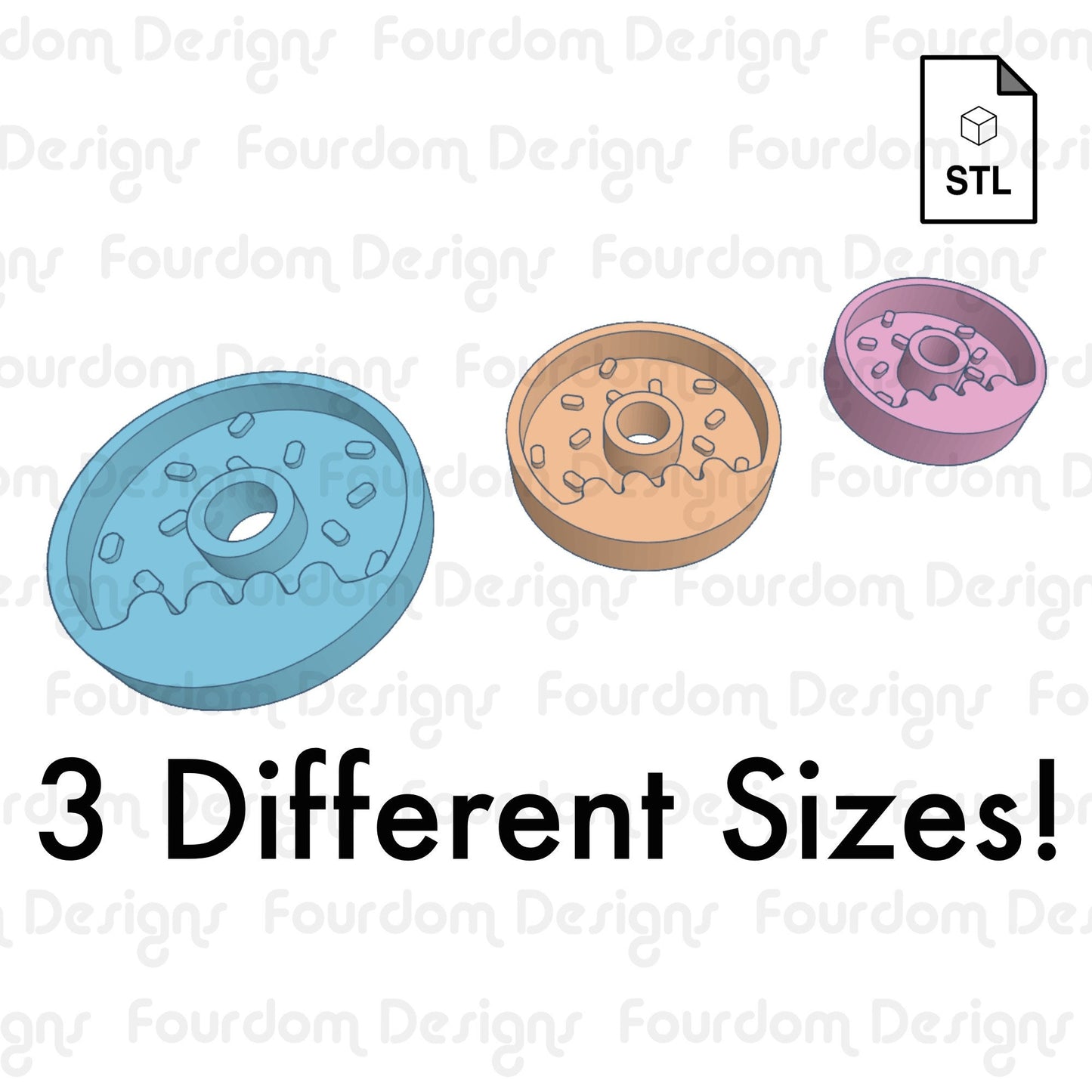 Doughnut Shaker and Resin STL File for 3D Printing for Resin Mold - Digital Download