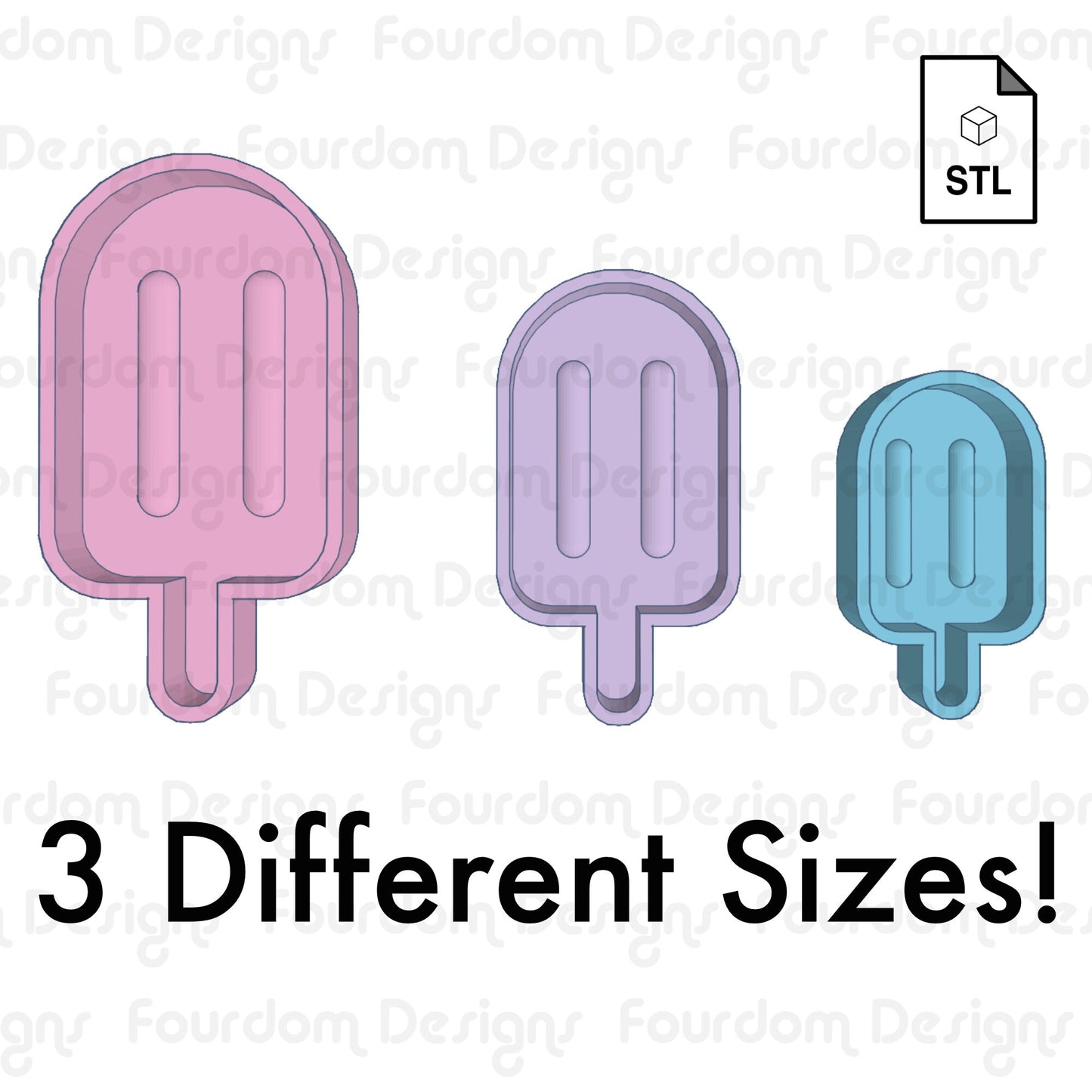 Popsicle Shaker and Resin STL File for 3D Printing for Resin Mold - Digital Download