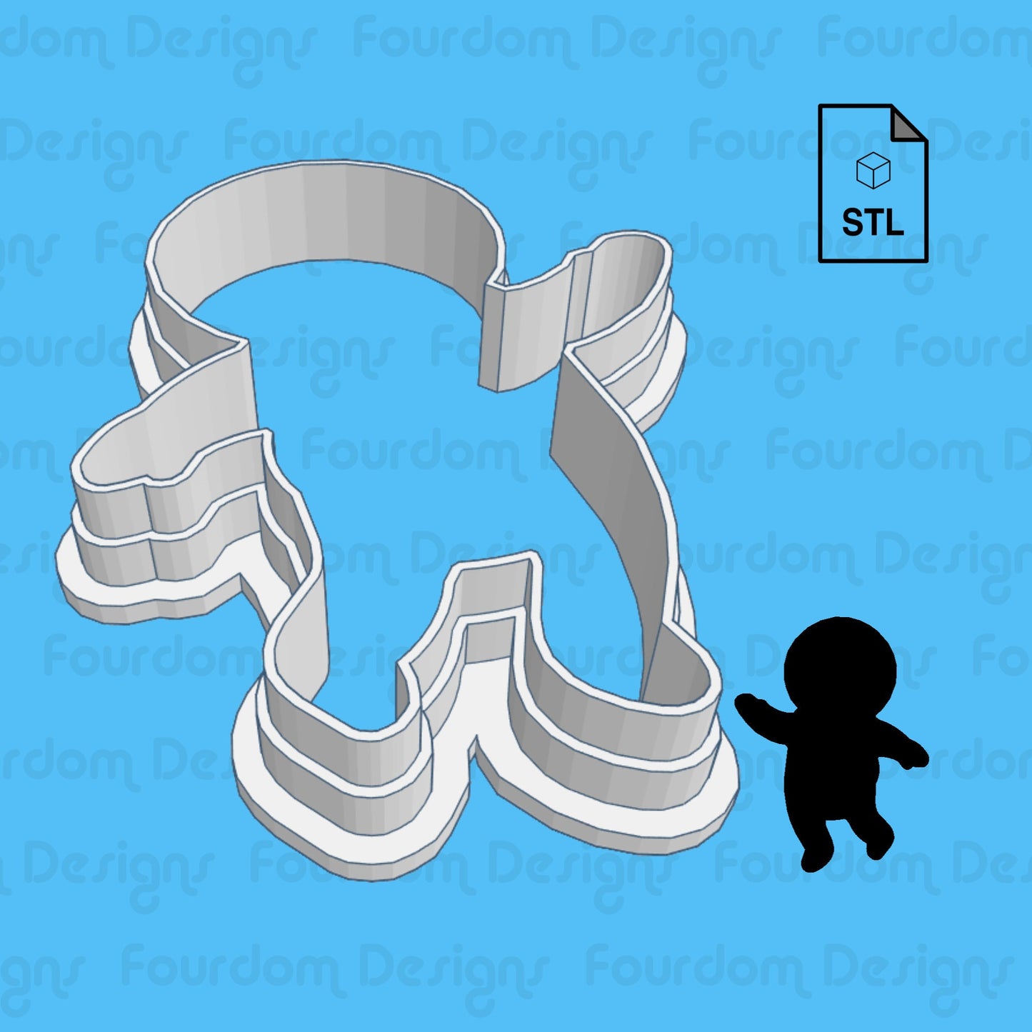 Astronaut Digital Download STL File for Cookie Cutter Fondant Cutter Clay Cutter 3D Model for 3D Printing
