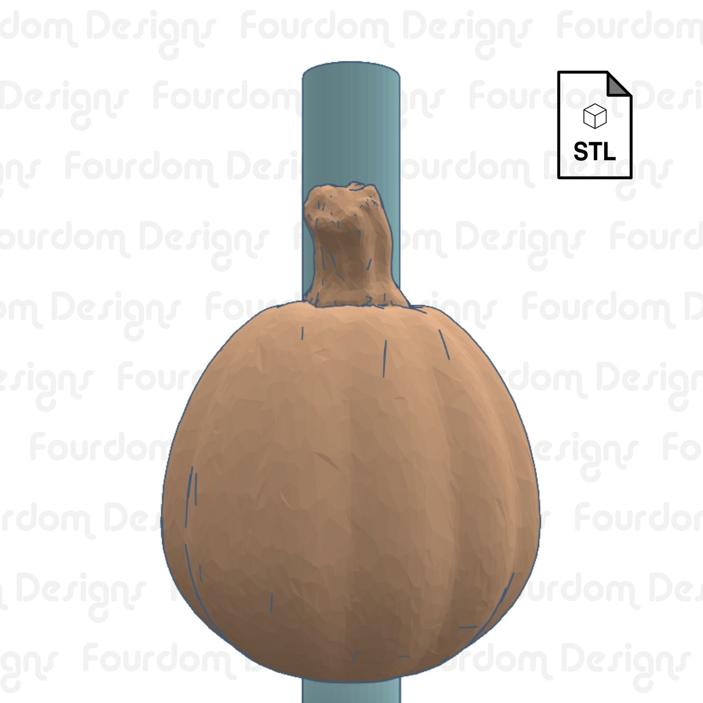 Pumpkin Straw Topper Straw Buddy STL File for 3D Printing - Digital Download