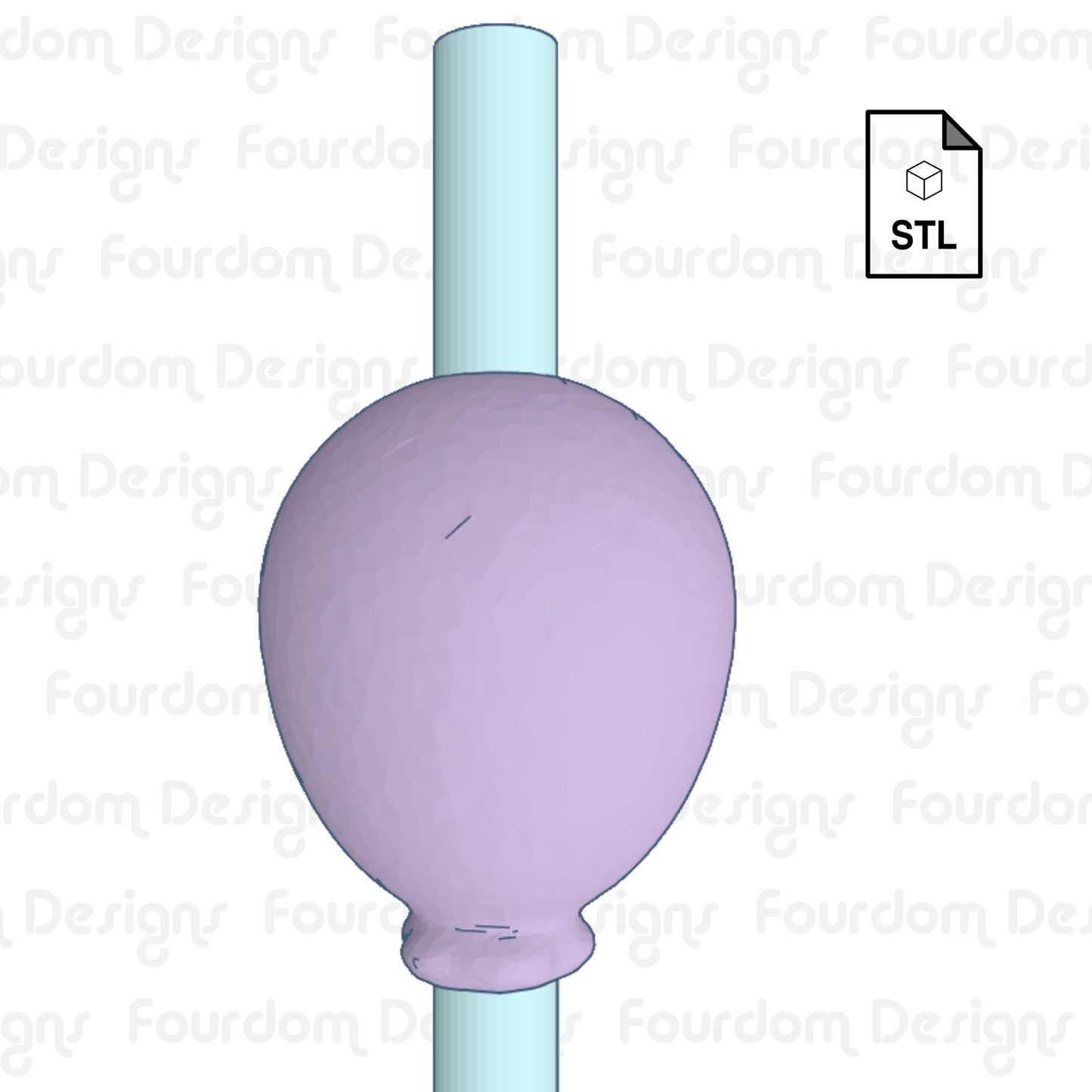 Balloon Straw Topper Straw Buddy STL File for 3D Printing - Digital Download