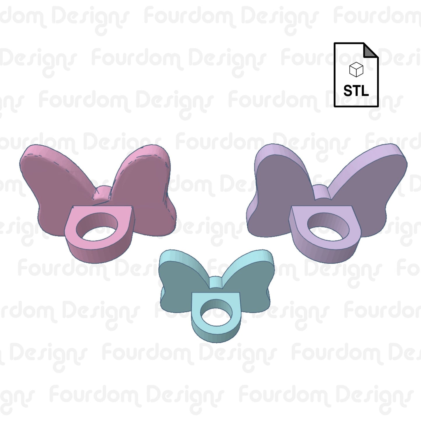 Bow Straw Topper Straw Buddy STL File for 3D Printing - Digital Download