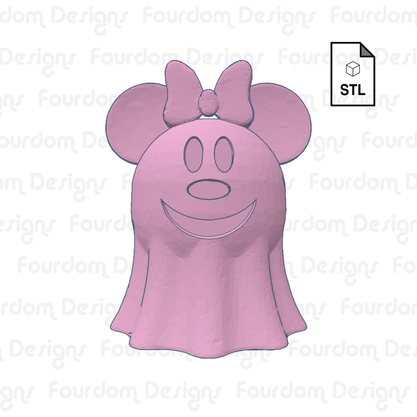 Girl Happy Haunt Ghost Straw Topper Straw Buddy STL File for 3D Printing - Digital Download