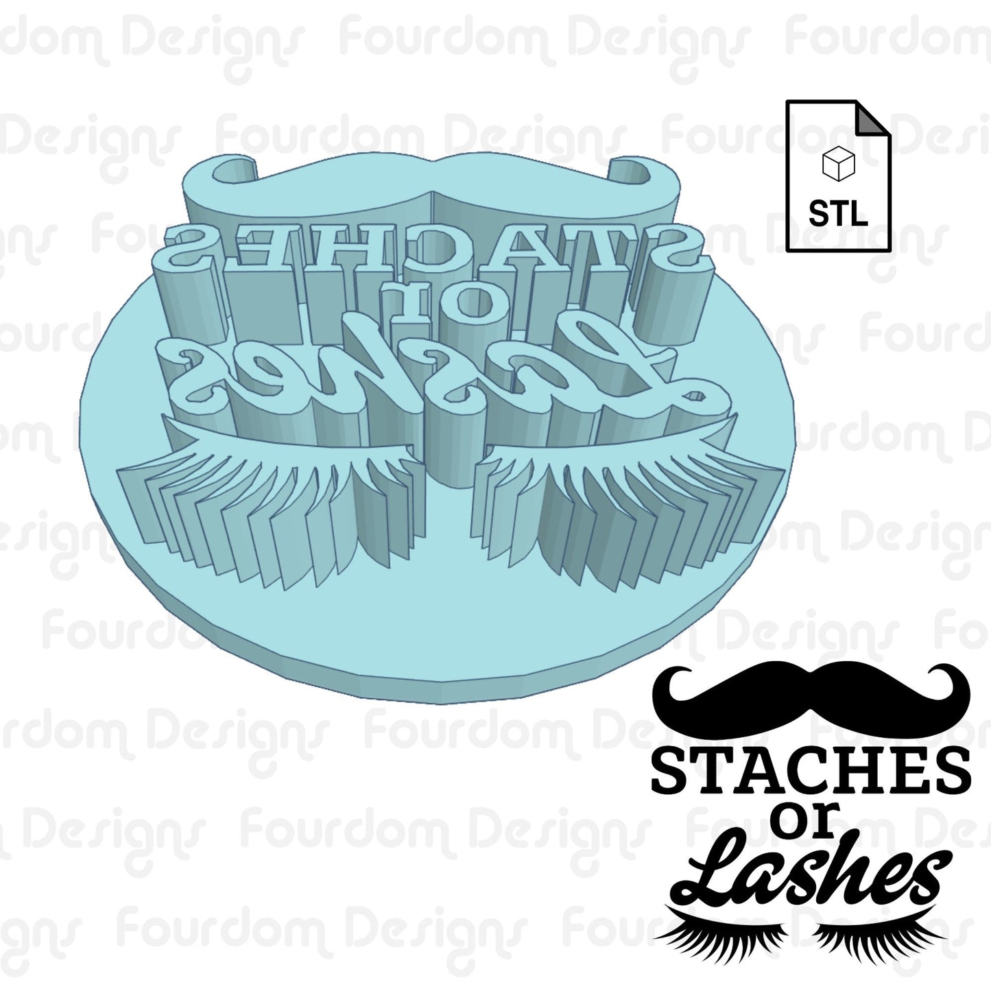 Staches Or Lashes Cookie Imprint Digital Download STL File for Cookie Cutter Fondant Cutter Clay Cutter 3D Model for 3D Printing