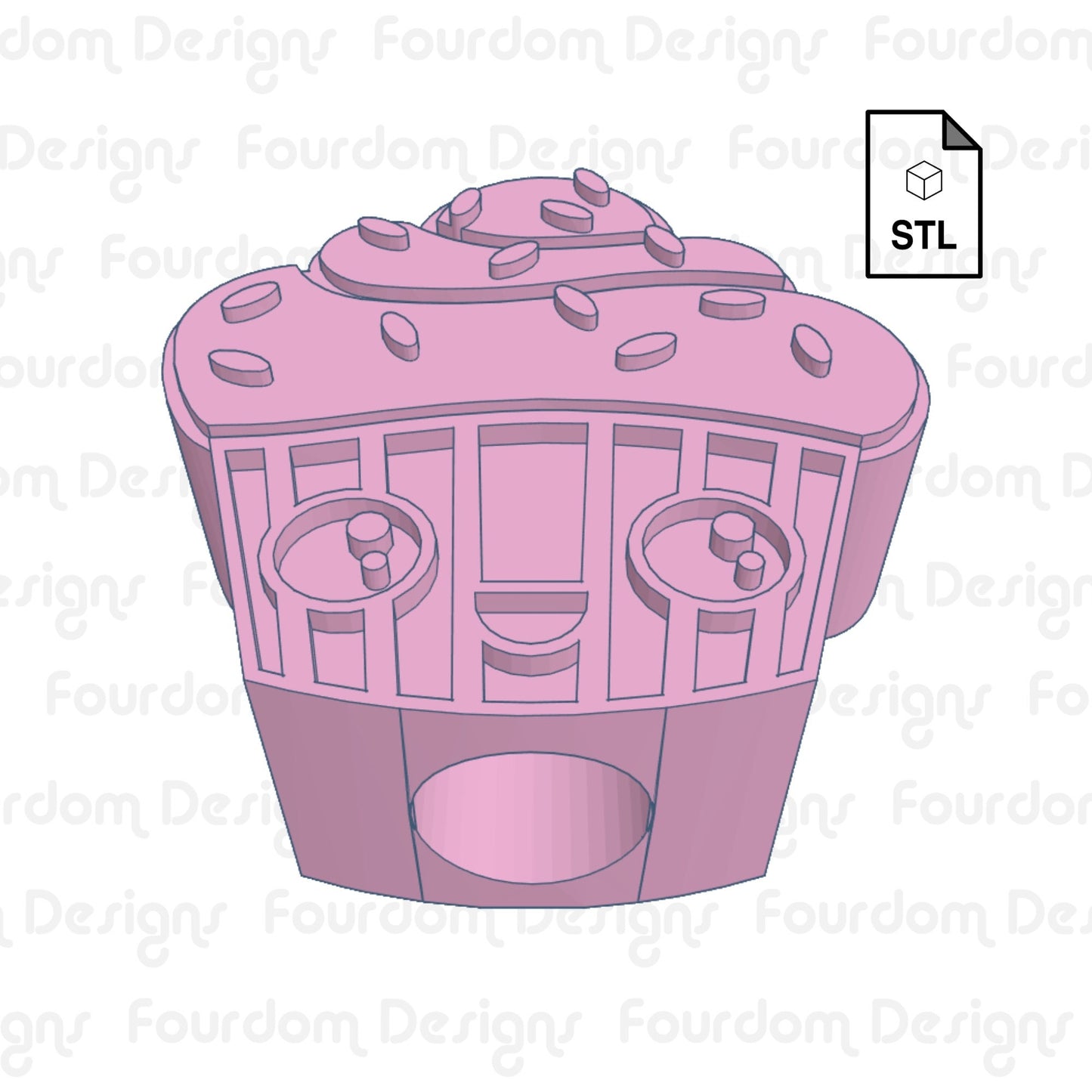 Kawaii Cupcake Straw Topper Straw Buddy STL File for 3D Printing - Digital Download